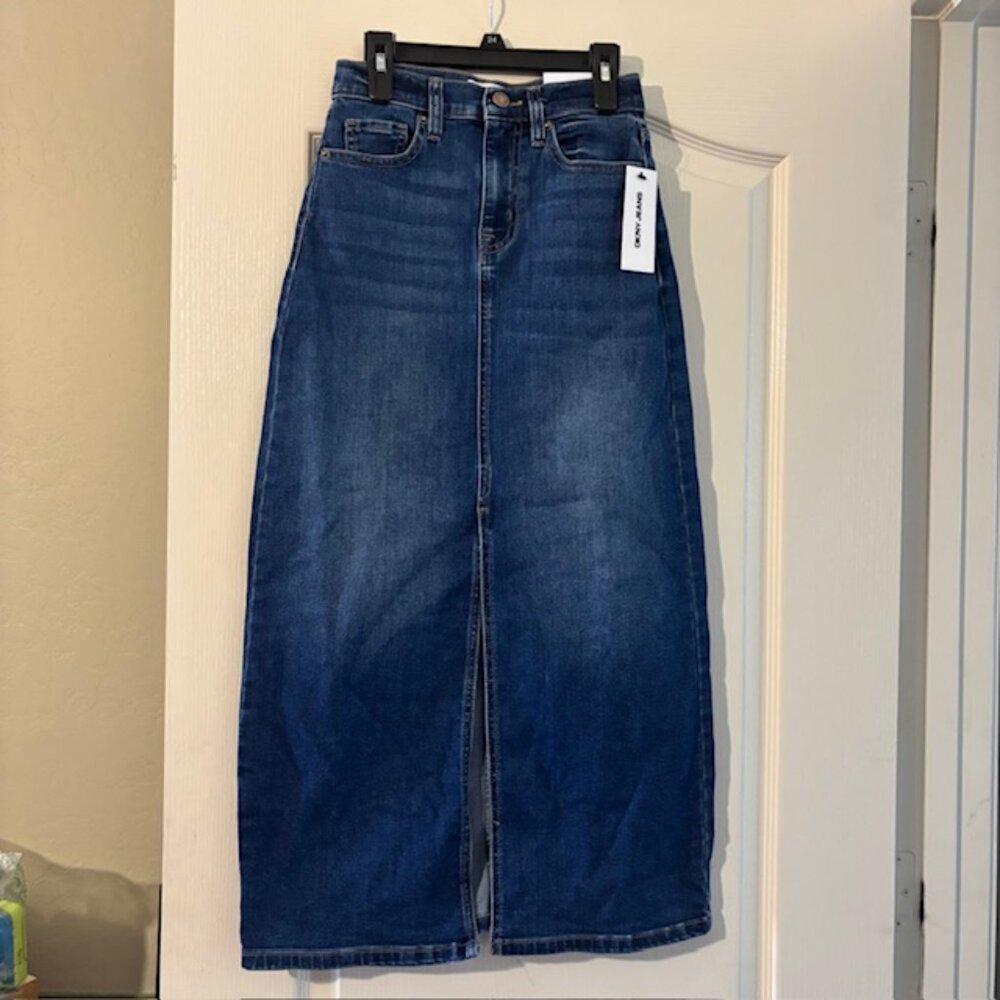 NWT DKNY Women's Maxi Jean Skirt, Dekalb Wash, 24